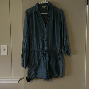Loft chambray long sleeve romper